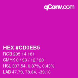 Color code: HEX #CD0EB5 | qconv.com