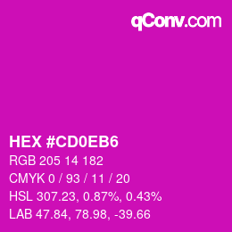 Código de color: HEX #CD0EB6 | qconv.com