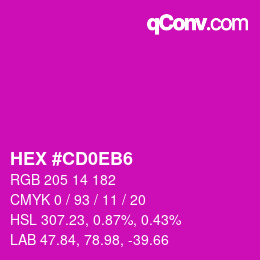 カラーコード: HEX #CD0EB6 | qconv.com