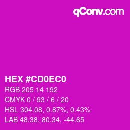 颜色代码: HEX #CD0EC0 | qconv.com