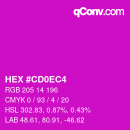 颜色代码: HEX #CD0EC4 | qconv.com