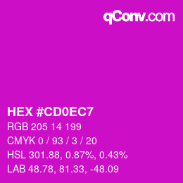 颜色代码: HEX #CD0EC7 | qconv.com