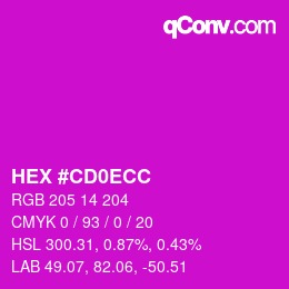 カラーコード: HEX #CD0ECC | qconv.com