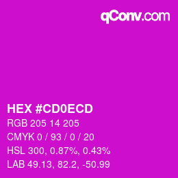 Color code: HEX #CD0ECD | qconv.com