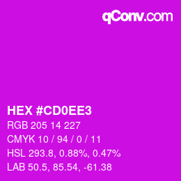 颜色代码: HEX #CD0EE3 | qconv.com