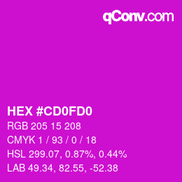 カラーコード: HEX #CD0FD0 | qconv.com