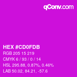 カラーコード: HEX #CD0FDB | qconv.com