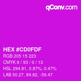 Color code: HEX #CD0FDF | qconv.com