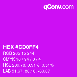 カラーコード: HEX #CD0FF4 | qconv.com