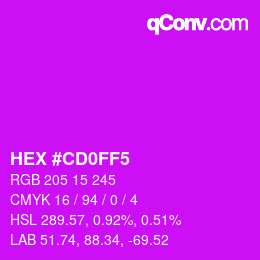 カラーコード: HEX #CD0FF5 | qconv.com
