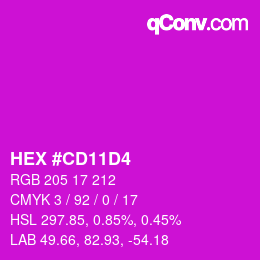 カラーコード: HEX #CD11D4 | qconv.com
