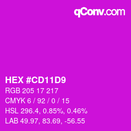 Color code: HEX #CD11D9 | qconv.com