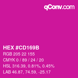 Color code: HEX #CD169B | qconv.com