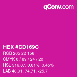 Color code: HEX #CD169C | qconv.com