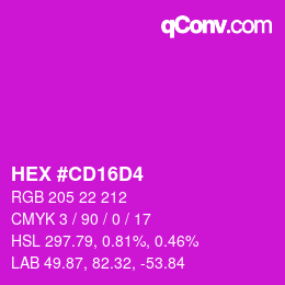 Color code: HEX #CD16D4 | qconv.com