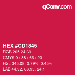 Color code: HEX #CD1845 | qconv.com