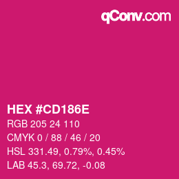 Color code: HEX #CD186E | qconv.com