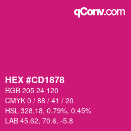 Color code: HEX #CD1878 | qconv.com