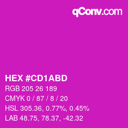 Color code: HEX #CD1ABD | qconv.com