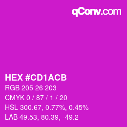Color code: HEX #CD1ACB | qconv.com