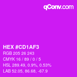 Color code: HEX #CD1AF3 | qconv.com