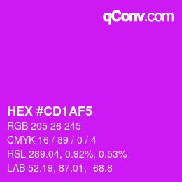 Color code: HEX #CD1AF5 | qconv.com
