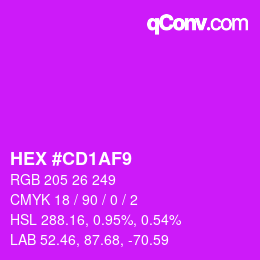 Color code: HEX #CD1AF9 | qconv.com