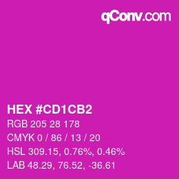 Color code: HEX #CD1CB2 | qconv.com