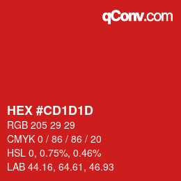 Color code: HEX #CD1D1D | qconv.com