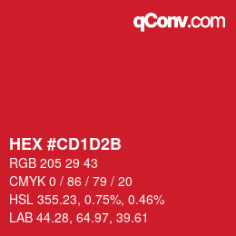 Color code: HEX #CD1D2B | qconv.com