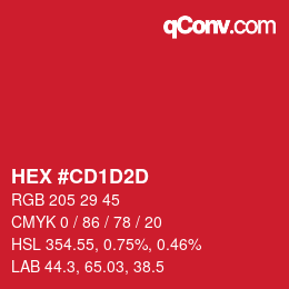 Color code: HEX #CD1D2D | qconv.com