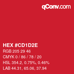 Color code: HEX #CD1D2E | qconv.com