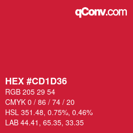 Color code: HEX #CD1D36 | qconv.com