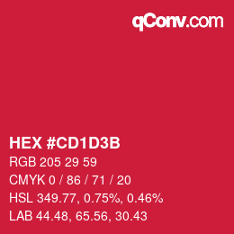 Color code: HEX #CD1D3B | qconv.com