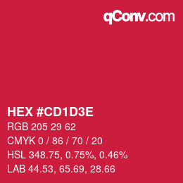 Color code: HEX #CD1D3E | qconv.com