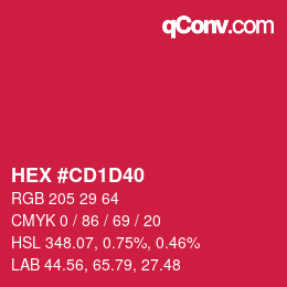 Color code: HEX #CD1D40 | qconv.com