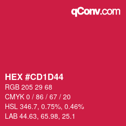 Color code: HEX #CD1D44 | qconv.com