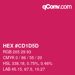 Color code: HEX #CD1D5D | qconv.com