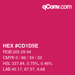 颜色代码: HEX #CD1D5E | qconv.com