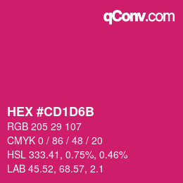 カラーコード: HEX #CD1D6B | qconv.com