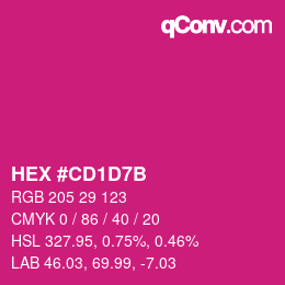 カラーコード: HEX #CD1D7B | qconv.com