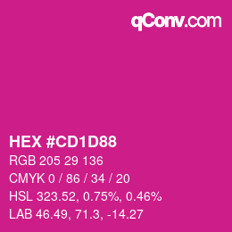Color code: HEX #CD1D88 | qconv.com