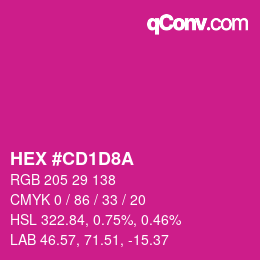 Color code: HEX #CD1D8A | qconv.com