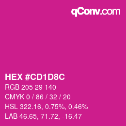 Color code: HEX #CD1D8C | qconv.com