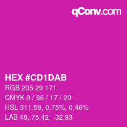 Color code: HEX #CD1DAB | qconv.com