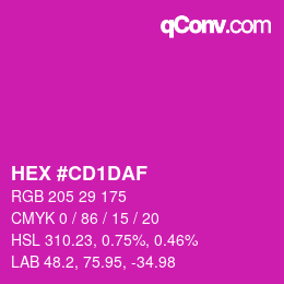 Color code: HEX #CD1DAF | qconv.com
