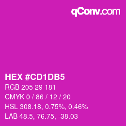 カラーコード: HEX #CD1DB5 | qconv.com