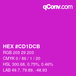 Color code: HEX #CD1DCB | qconv.com