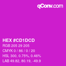 Color code: HEX #CD1DCD | qconv.com