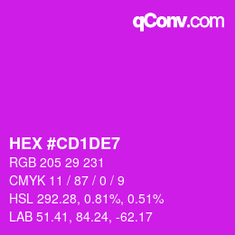 Color code: HEX #CD1DE7 | qconv.com
